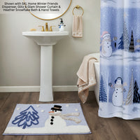 Glitz & Glam Snowman Bath Rug, Blue