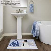 Glitz & Glam Snowman Bath Rug, Blue