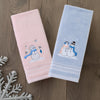 Glitz Snowcouple 2-Piece Hand Towel Set, Blue