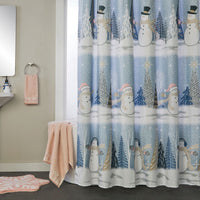 Glitz & Glam Fabric Shower Curtain, Blue