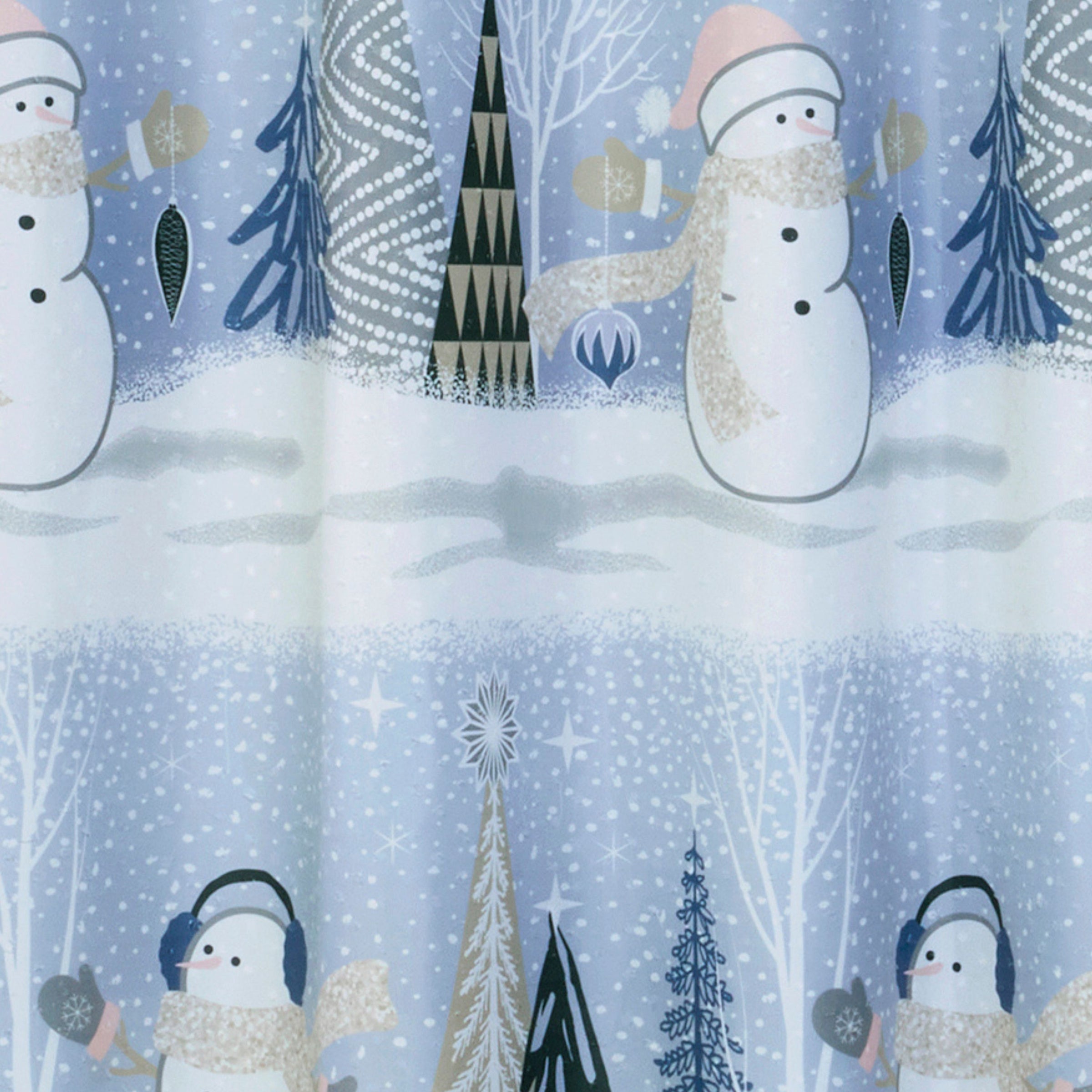 Glitz & Glam Fabric Shower Curtain, Blue