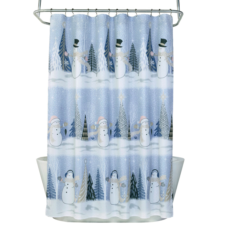 Glitz & Glam Fabric Shower Curtain, Blue