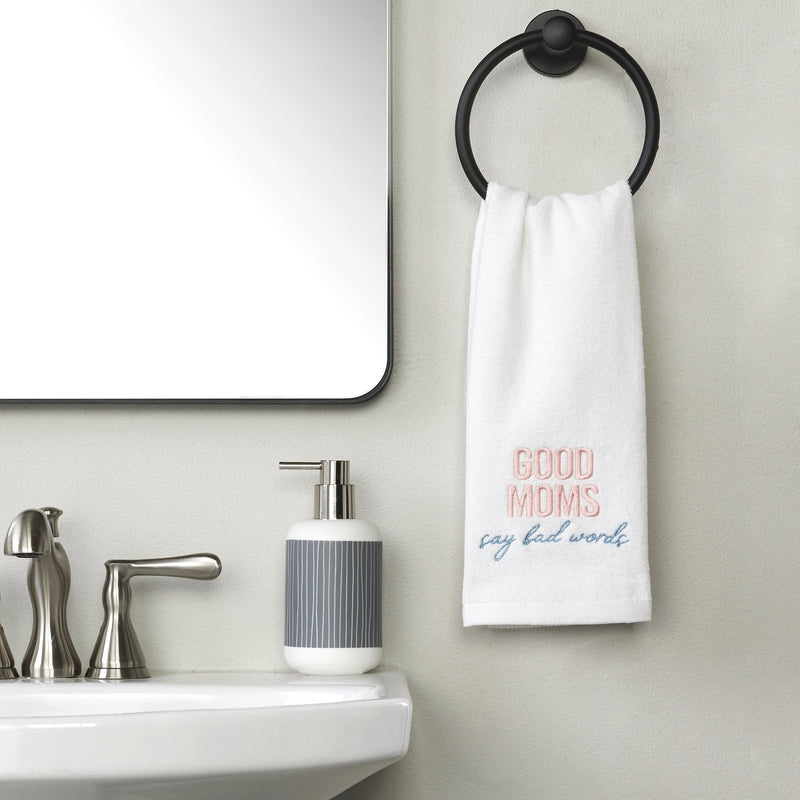 Good Moms 2-Piece Hand Towel Set, White