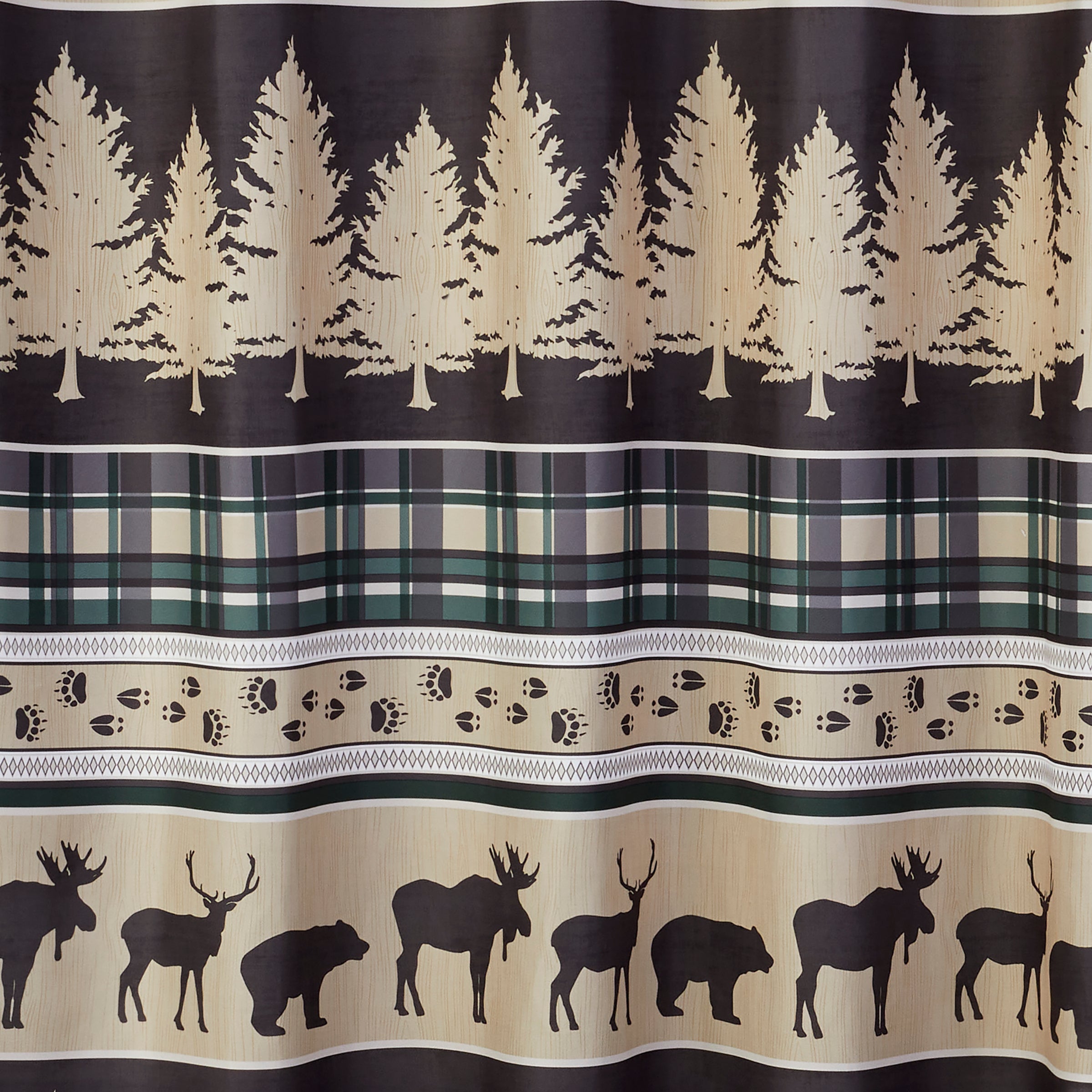 Grand Teton Fabric Shower Curtain, Green/Multi