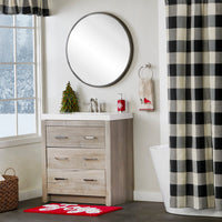 Grandin Fabric Shower Curtain, Black/Natural