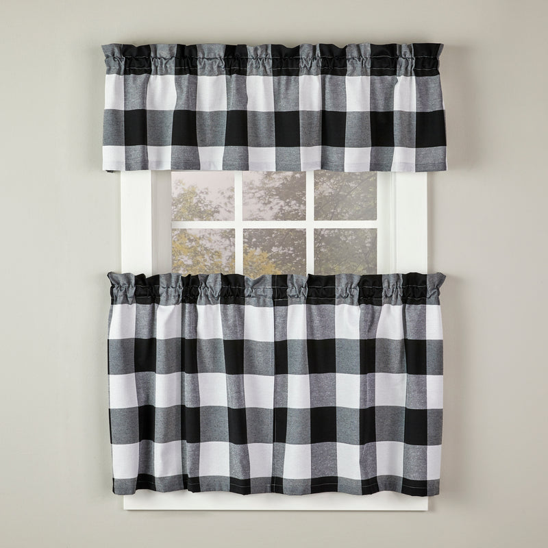 Grandin Window Valance, Black/White, 58" x 13"