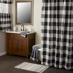 Grandin Fabric Shower Curtain, Black/Natural