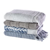 Subtle Stripe Turkish Cotton Bath Towel, White Multi