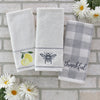 Farmhouse Bee 2-Piece Hand Towel Set, White