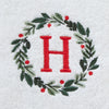 Wreath Monogram “H" 2-Piece Hand Towel Set, White