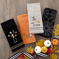 Juggling Skeleton 2-Piece Hand Towel Set, Black