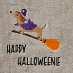 Happy Halloweenie 2-Piece Hand Towel Set, Gray