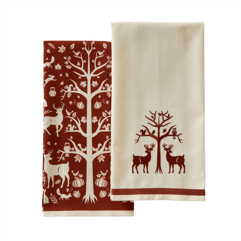 Vern Yip by SKL Home Harvest Otomi 2-Piece Dish Towel Set, Rust