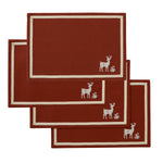 Vern Yip by SKL Home Harvest Otomi 4-Piece Placemat Set, Rust