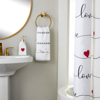 Heart In Love 2-Piece Jacquard Hand Towel Set, White