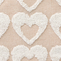 Hearts Jacquard 2-Piece Hand Towel Set, Tan