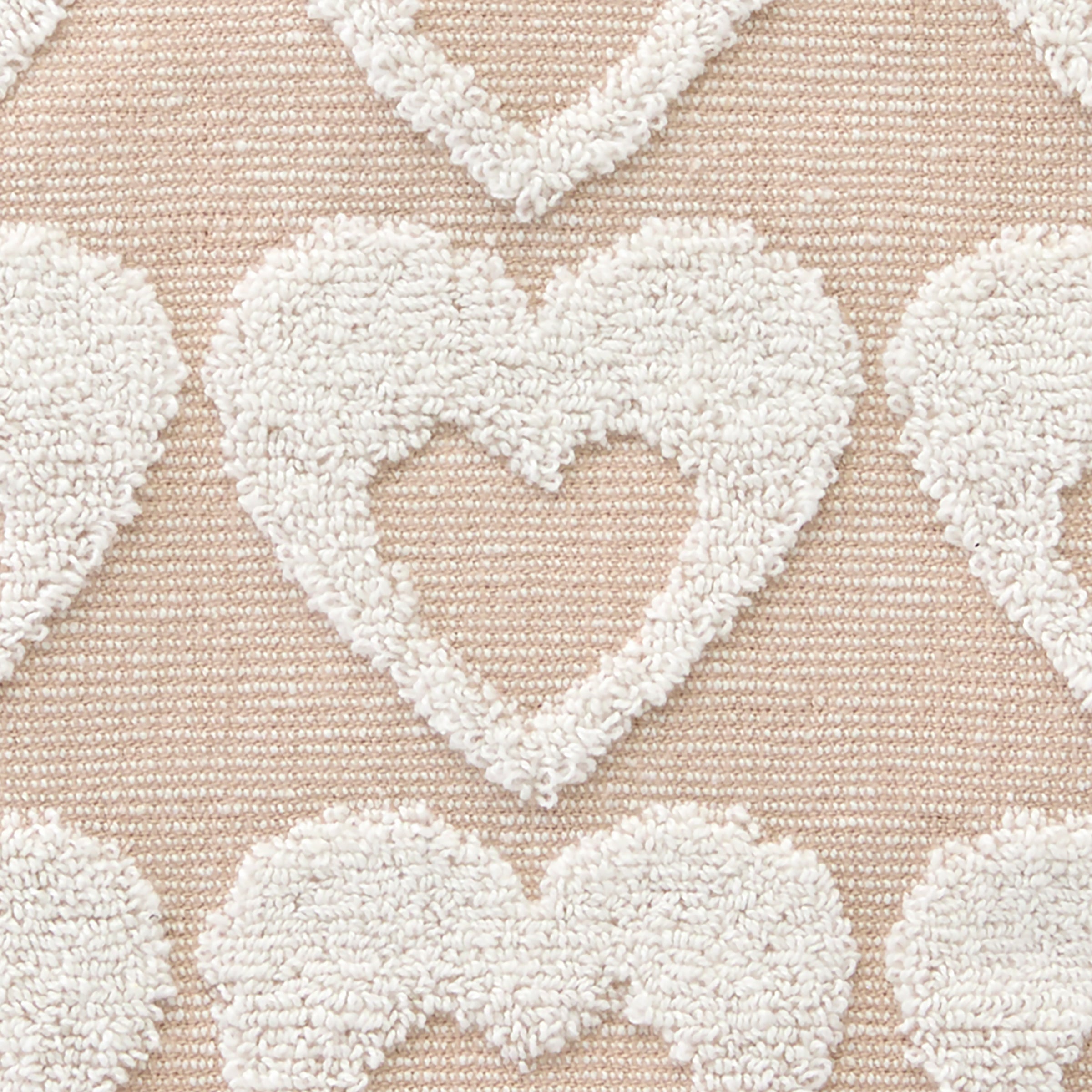 Hearts Jacquard 2-Piece Hand Towel Set, Tan