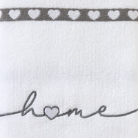 Heart In Home 2-Piece Jacquard Hand Towel Set, White