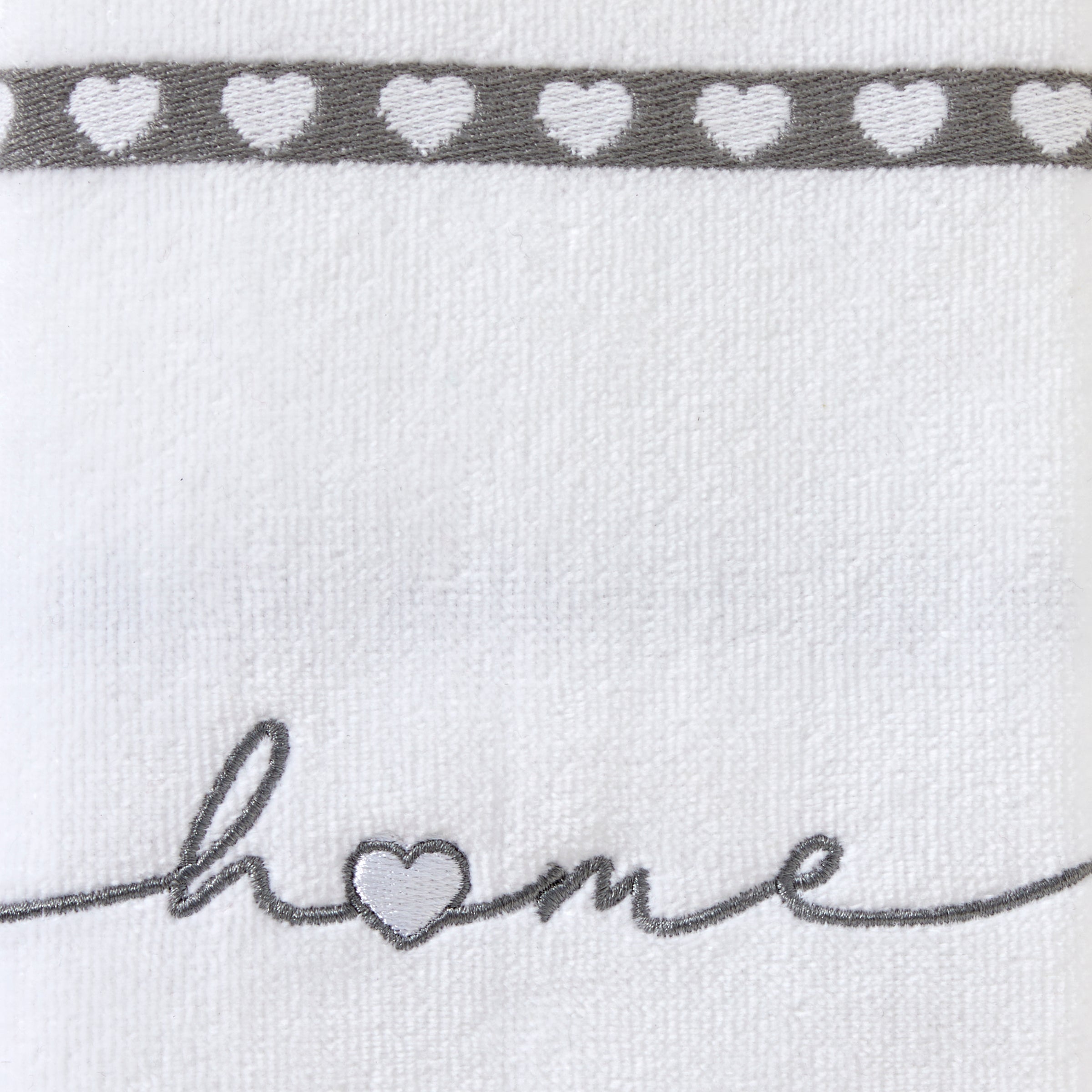 Heart In Home 2-Piece Jacquard Hand Towel Set, White