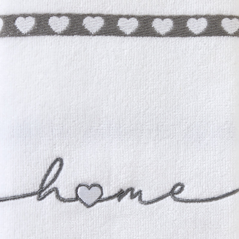 Heart In Home 2-Piece Jacquard Hand Towel Set, White