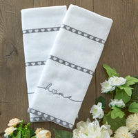 Heart In Home 2-Piece Jacquard Hand Towel Set, White