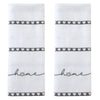 Heart In Home 2-Piece Jacquard Hand Towel Set, White