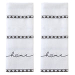 Heart In Home 2-Piece Jacquard Hand Towel Set, White