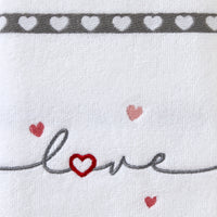 Heart In Love 2-Piece Jacquard Hand Towel Set, White