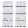 Heart In Love 2-Piece Jacquard Hand Towel Set, White