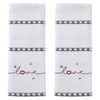 Heart In Love 2-Piece Jacquard Hand Towel Set, White