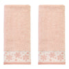 Heather Snowflake Jacquard 2-Piece Hand Towel Set, Blush