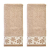 Heather Snowflake Jacquard 2-Piece Hand Towel Set, Tan