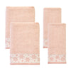 Heather Snowflake 4pc Bath & Hand Towel Set, Blush