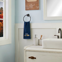 Hello Autumn 2-Piece Hand Towel Set, Navy/Multi