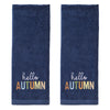 Hello Autumn 2-Piece Hand Towel Set, Navy/Multi