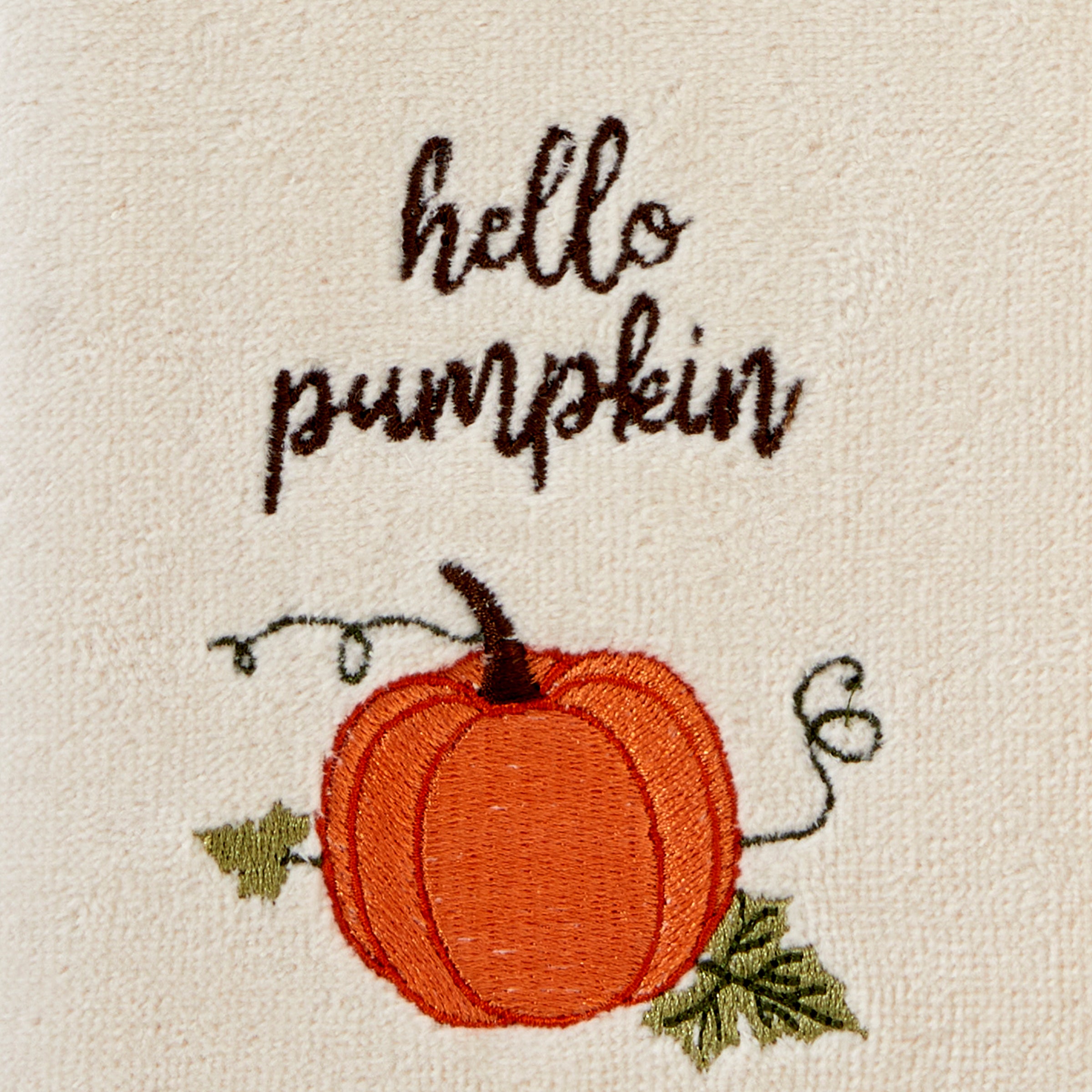 Hello Pumpkin 2-Piece Hand Towel Set, Natural