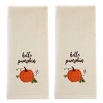 Hello Pumpkin 2-Piece Hand Towel Set, Natural
