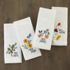 Hello Spring Flowers 3D Appliqué  2-Piece Hand Towel Set, White