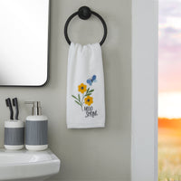 Hello Seasons 3D Embellished 4-Piece Hand Towel Set, White