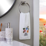 Hello Summer Bee 3D Appliqué  2-Piece Hand Towel Set, White