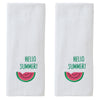 Hello Summer 2-Piece Hand Towel Set, White