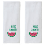 Hello Summer 2-Piece Hand Towel Set, White