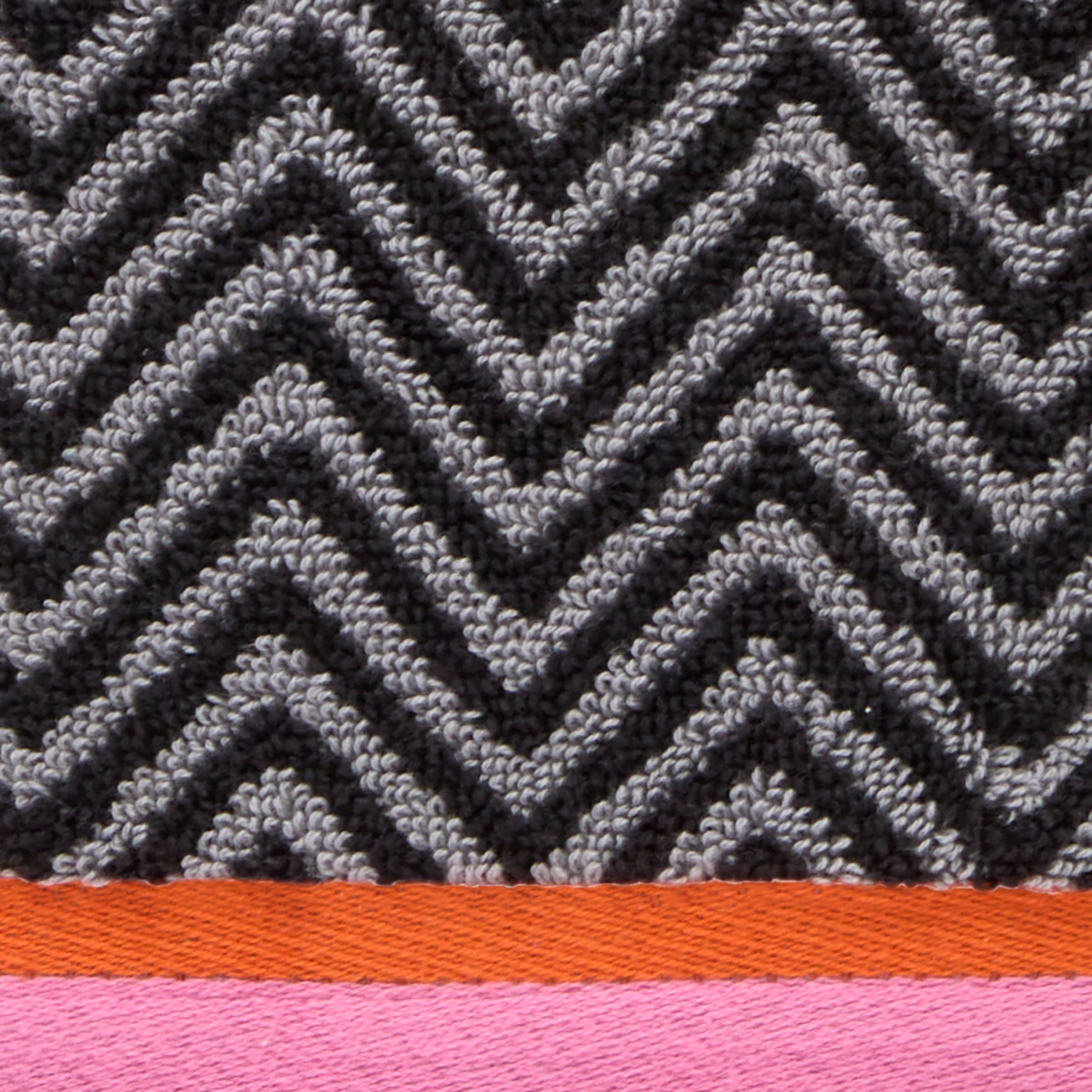 Herringbone & Border Reversible Jacquard 2-Piece Hand Towel Set, Black