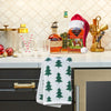 Holiday Trees 4pc Bath & Hand Towel Set, Green/White
