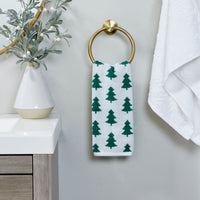 Holiday Trees 4pc Bath & Hand Towel Set, Green/White