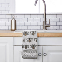 Honey Bee Jacquard 2-Piece Hand Towel Set, White