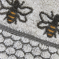 Honey Bee Jacquard 2-Piece Hand Towel Set, White