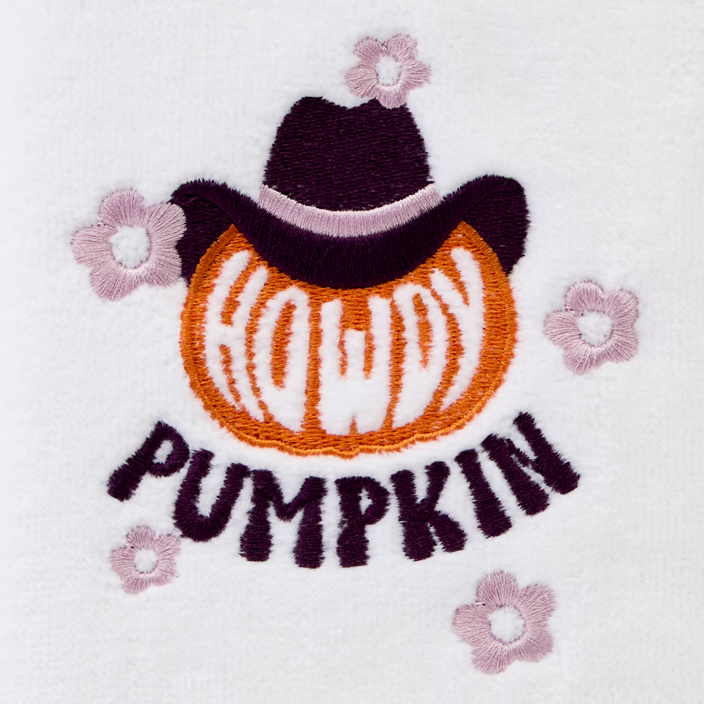 Howdy Pumpkin 2-Piece Hand Towel Set, White