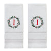 Wreath Monogram “I" 2-Piece Hand Towel Set, White