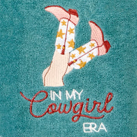In My Cowgirl Era 2-Piece Hand Towel Set, Teal/Multi